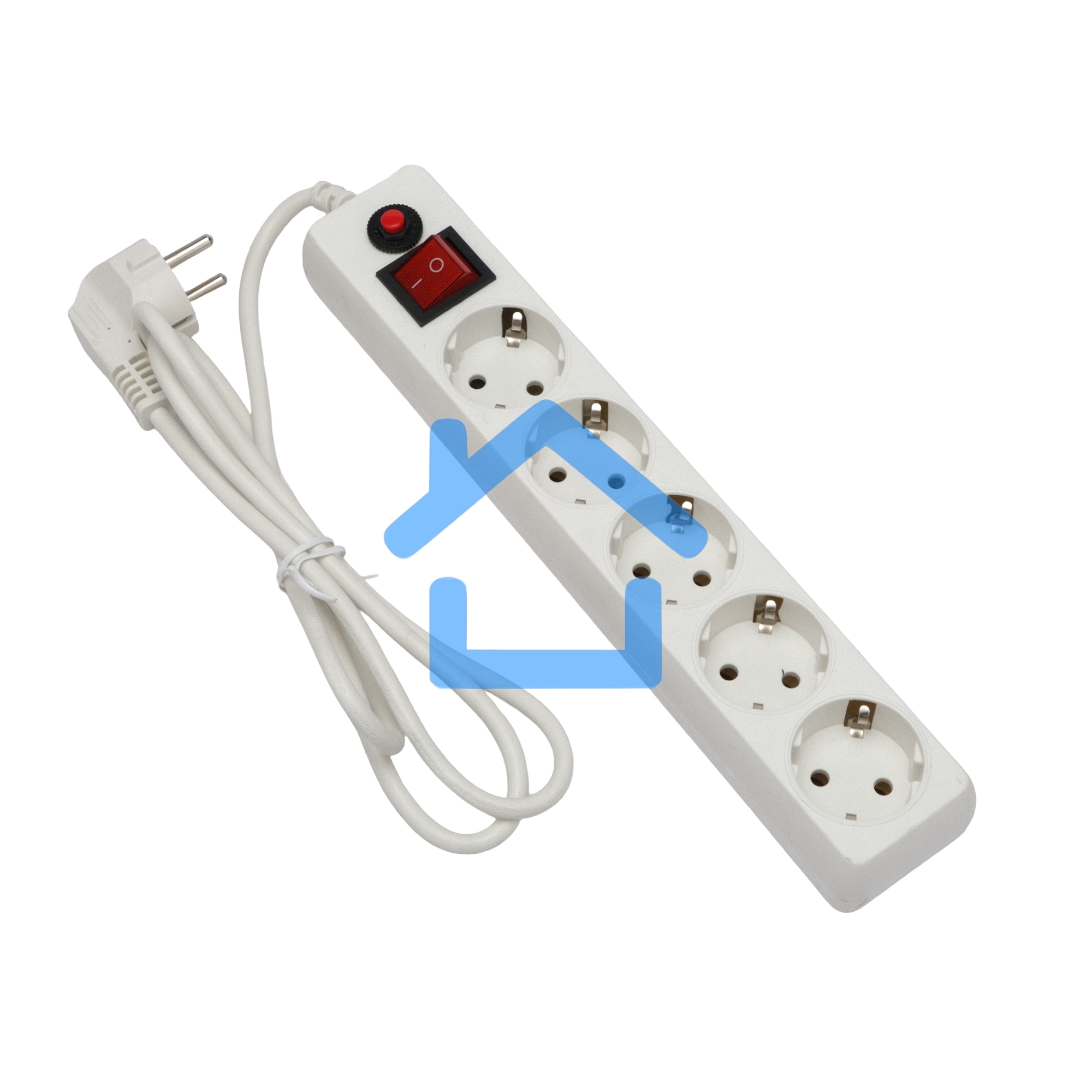 Сетевой фильтр Гарнизон ECL-5-W-1.4, 5р, 10А, 1.4м, ур.защиты 4, белый, пакет