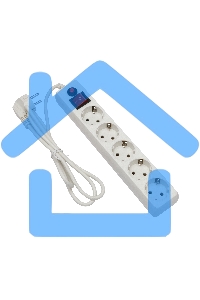 Сетевой фильтр Гарнизон ECL-5-W-1.4, 5р, 10А, 1.4м, ур.защиты 4, белый, пакет