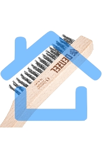 Щетка зачистная Denzel 3-х рядная, прямая проволока из нержавеющей стали с деревянной ручкой, EFP