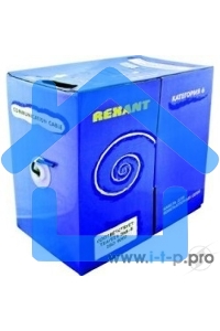 Кабель Rexant витая пара, F/UTP, категория 6, 4 x 2 x 0,57 мм, PVC, внутренний, синий, 305м