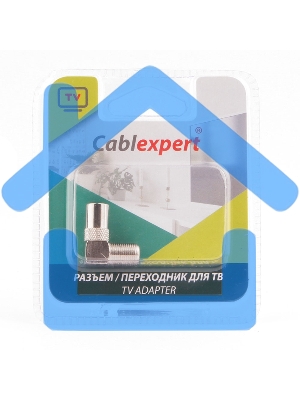 Переходник Cablexpert APL-FTVM-02, F (мама) / TV (папа), 90 градусов, блистер