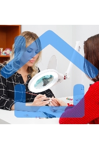 Лупа на струбцине Rexant, круглая, 5D, с подсветкой 72 SMD, сенсорный регулятор яркости, белая