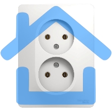 Розетка 2-м СП Glossa 16А IP20 без заземл. бел. SchE GSL000120