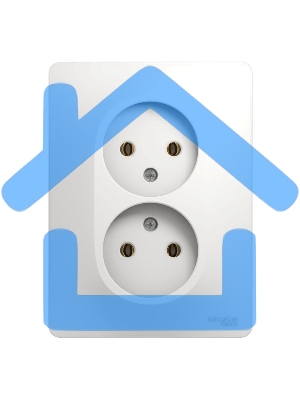 Розетка 2-м СП Glossa 16А IP20 без заземл. бел. SchE GSL000120