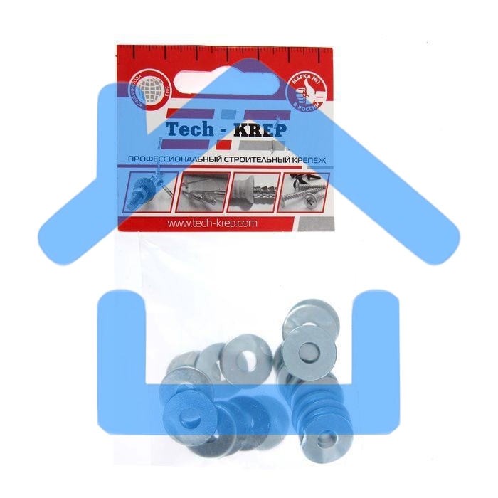 Шайба кузовная M6 цинк. DIN 9021 (уп.20шт) пакет Tech-Krep 103037