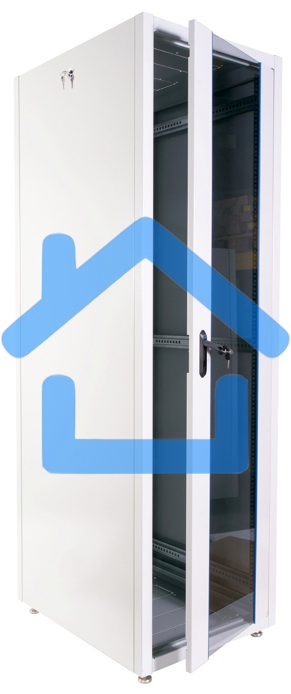 Шкаф телекоммуникационный напольный ЭКОНОМ 42U (800 × 1000) дверь стекло, дверь металл
