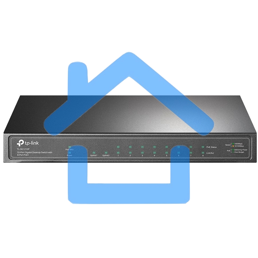 Коммутатор TP-Link TL-SG1210P 10-портовый гигабитный настольный с 8 портами PoE+ SMB