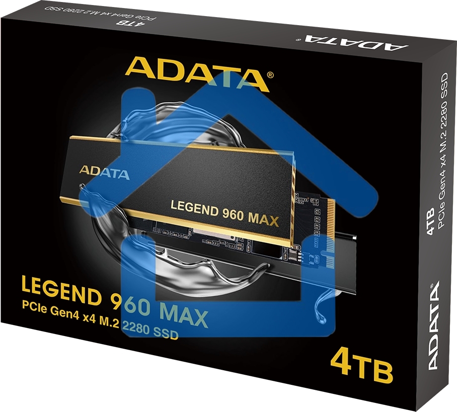 Накопитель SSD   ADATA LEGEND 960 MAX, 4Tb, M.2 2280, PCIe 4.0 x4, NVMe, R/W 7400/6800, с радиатором