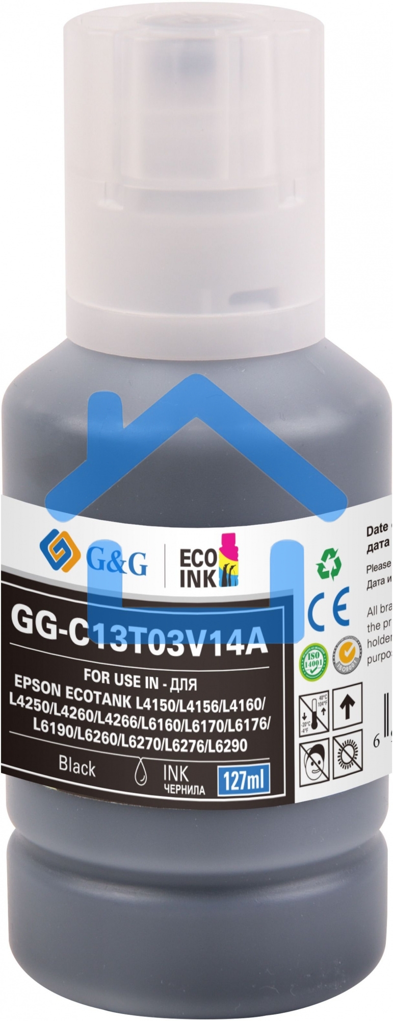 Чернила G&G GG-C13T03V14A 101BK черный127мл для Epson L4150/L4160/L6160/L6170