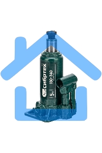 Домкрат гидравлический Сибртех бутылочный, 5т, 180-340мм, в пласт. кейсе