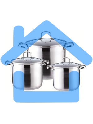 Набор посуды KELLI KL-4230 6 пред.(Наб.кастрюль-3 шт. - 2,1л, 3л и 4л. Внутри шкала измерения. Ручки не нагреваются. Высококач. нерж. сталь. 5-слойное капсульное дно. Зеркальная поверхность. Матовая полоска. Можно использ-ть на всех типах плит + индукцион