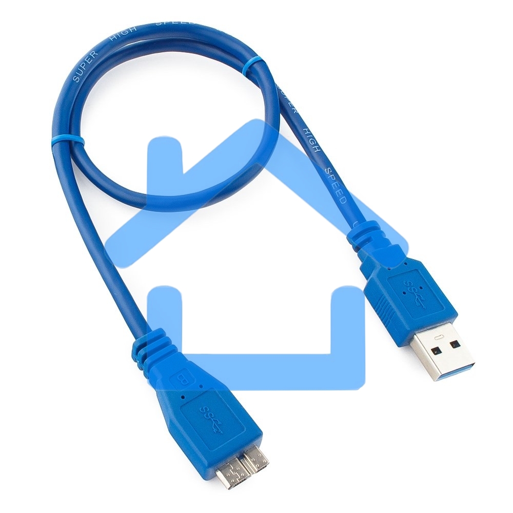 Кабель Gembird/Cablexpert CCP-mUSB3-AMBM-0.5M Кабель USB 3.0 Pro, AM/microBM 9P, 0.5м, экран, синий