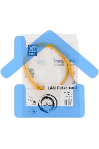 Патч-корд медный UTP Cablexpert PP10-0.5M/Y кат.5e, 0.5м, литой, многожильный (желтый)