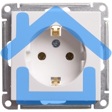 Механизм розетки W59 16А без защ. шторок с заземл. белый SchE RS16-154-1-86