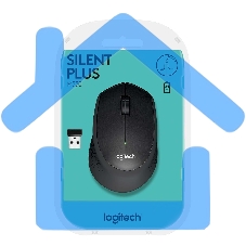 Мышь беспроводная Logitech M330 SILENT PLUS черный, 1000 dpi, радиоканал, USB, кнопки - 3
