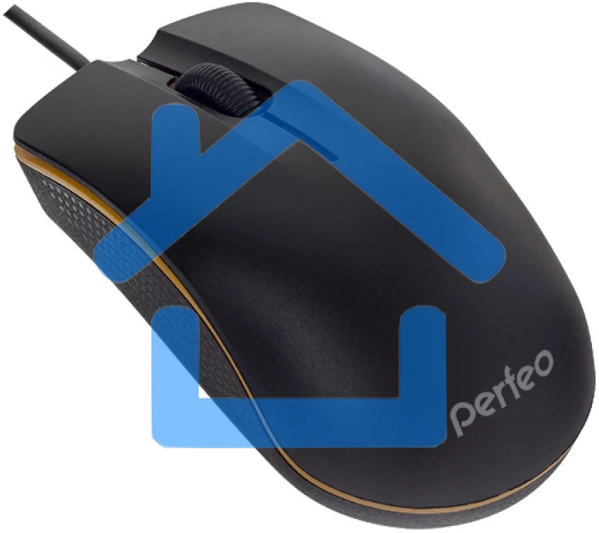 Мышь проводная Perfeo LINE черный, 1000 dpi, USB, кнопки - 3