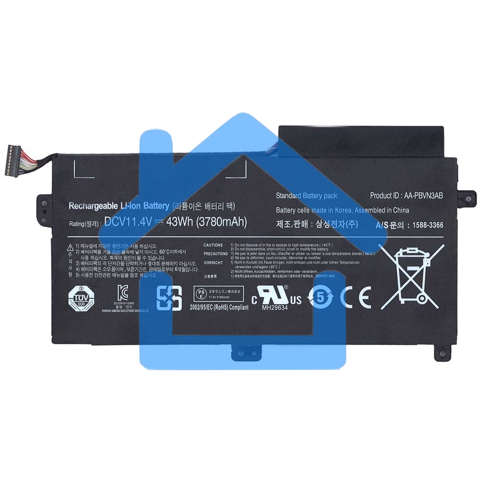 Аккумуляторная батарея для ноутбука Samsung 370R5E, 470R5E 11.4V 43Wh черный