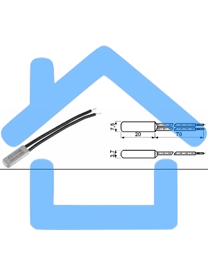 Термостат биметаллический KSD9700 5А/130 С нормально разомкнутый