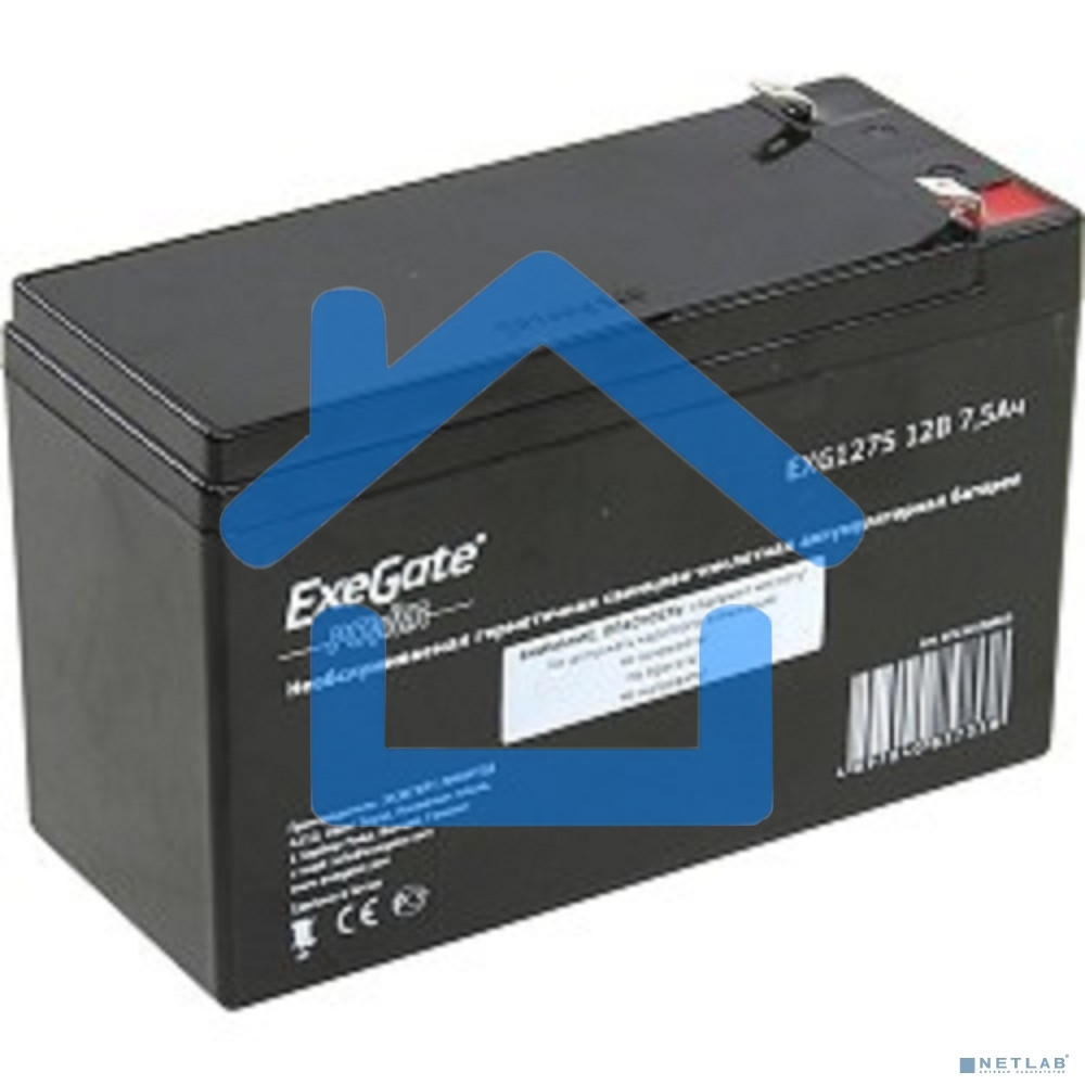 Батарея ExeGate EP234538RUS GP 12075/EXG1275 (12V 7.5Ah) клеммы F2