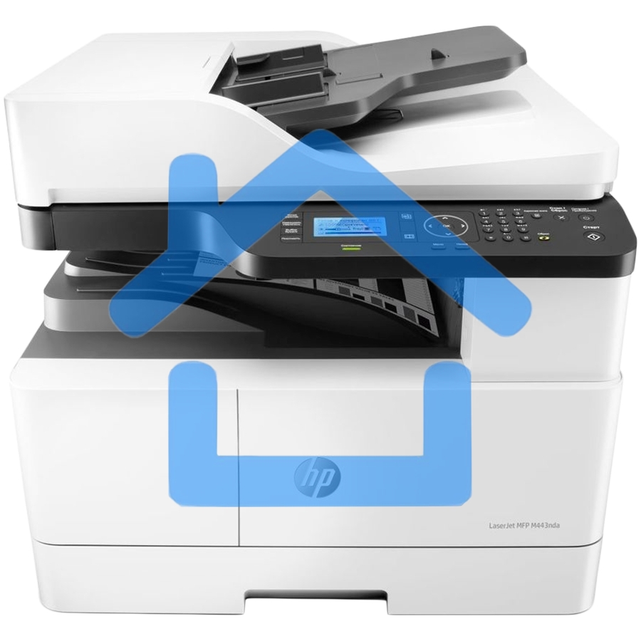 МФУ лазерное HP LaserJet MFP M443nda (8AF72A), A3, ч/б, печ. до 25 стр/мин. (А4) до 13 стр/мин. (А3), скан. до 21 стр/мин., 1200 x 1200 dpi (печать) 600x600dpi (скан.), USB, RJ-45