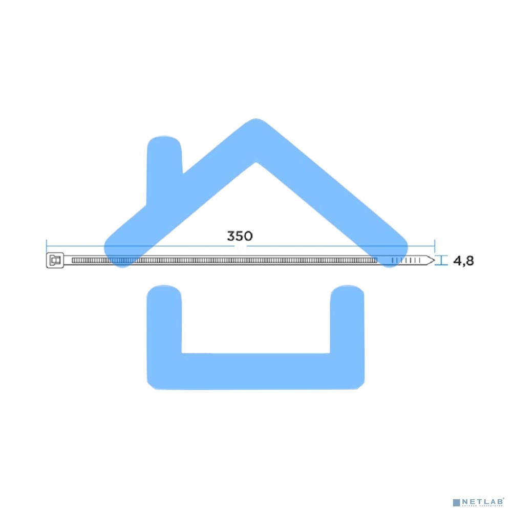 Хомут кабельный 4.8х350 нейл. бел. (уп.100шт) PROCONNECT 57-0350