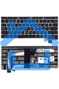 Клавиатура для ноутбука Lenovo Thinkpad T460S T470S черная с серебристой рамкой