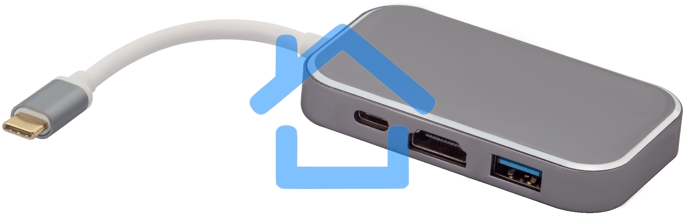 Адаптер-переходник Greenconnect Type C на HDMI+ USB3.0-разветвитель на 3 пота