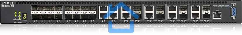 Коммутатор Zyxel XS3800-28 L2+ switch, 4xRJ-45: 1 / 2.5 / 5 / 10G, 8xCombo (SFP: 1 / 10G, RJ-45: 1 / 2.5 / 5 / 10G), 16xSFP +