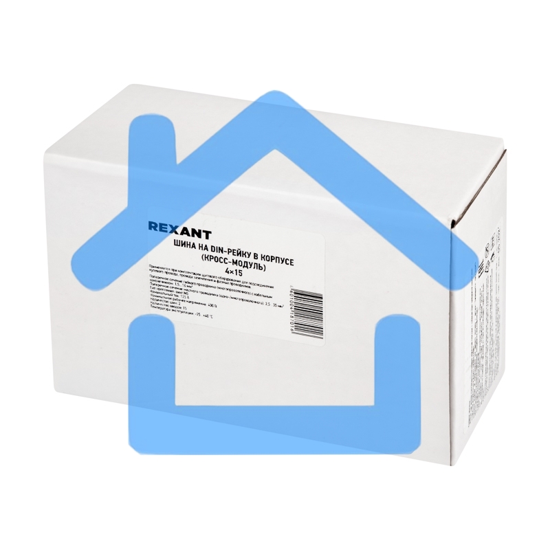Шина на DIN-рейку в корпусе (кросс-модуль) 4х15 Rexant