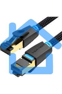 Патч-корд Vention прямой SFTP cat.8 RJ45 - 5м. черный Тканевая оплетка