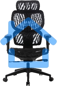 Кресло компьютерное Cactus CS-MC555-BK черный, сетка