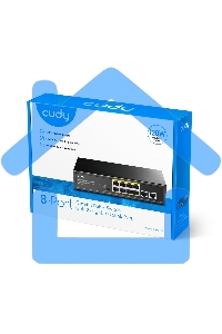 Коммутатор Cudy 8 RJ-45 10/100/1000M PSE ports +2 RJ45 10/100/1000 Uplink Port Unmanaged PoE+ Switch 120W, CCTV/VLAN mode support, long distance:250M at CCTV mode. 802.3af/at standard, Aternative 1/2(+),3/6(-), Rack-mountable Steel Case, Watchdog, 120W in