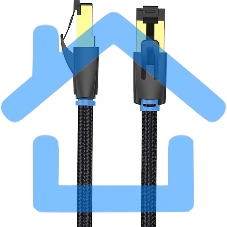 Патч-корд Vention прямой SFTP cat.8 RJ45 - 5м. черный Тканевая оплетка