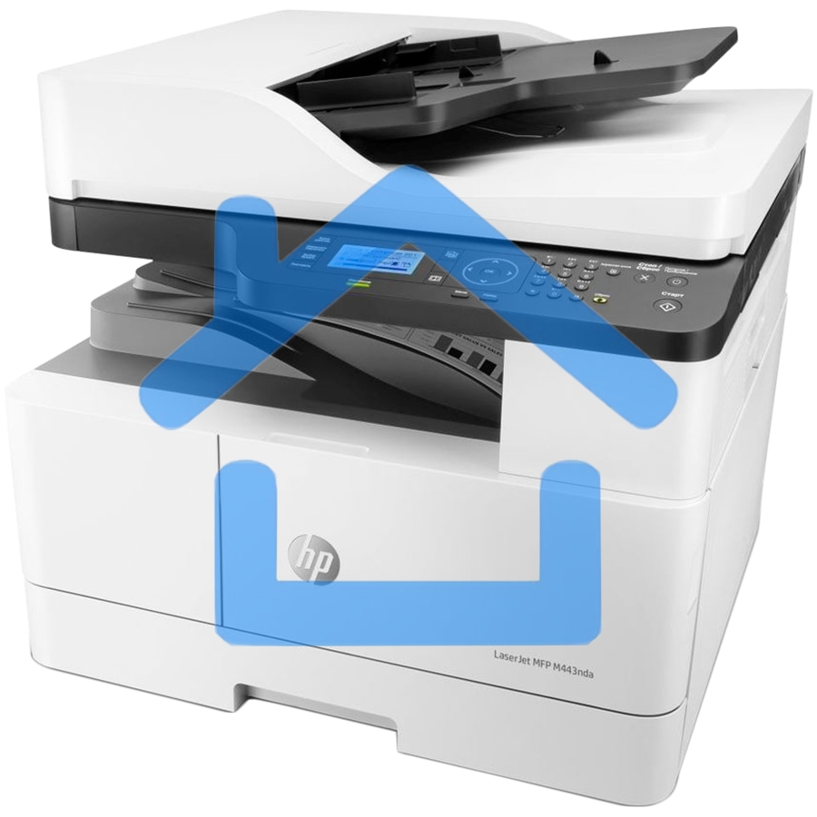 МФУ лазерное HP LaserJet MFP M443nda (8AF72A), A3, ч/б, печ. до 25 стр/мин. (А4) до 13 стр/мин. (А3), скан. до 21 стр/мин., 1200 x 1200 dpi (печать) 600x600dpi (скан.), USB, RJ-45