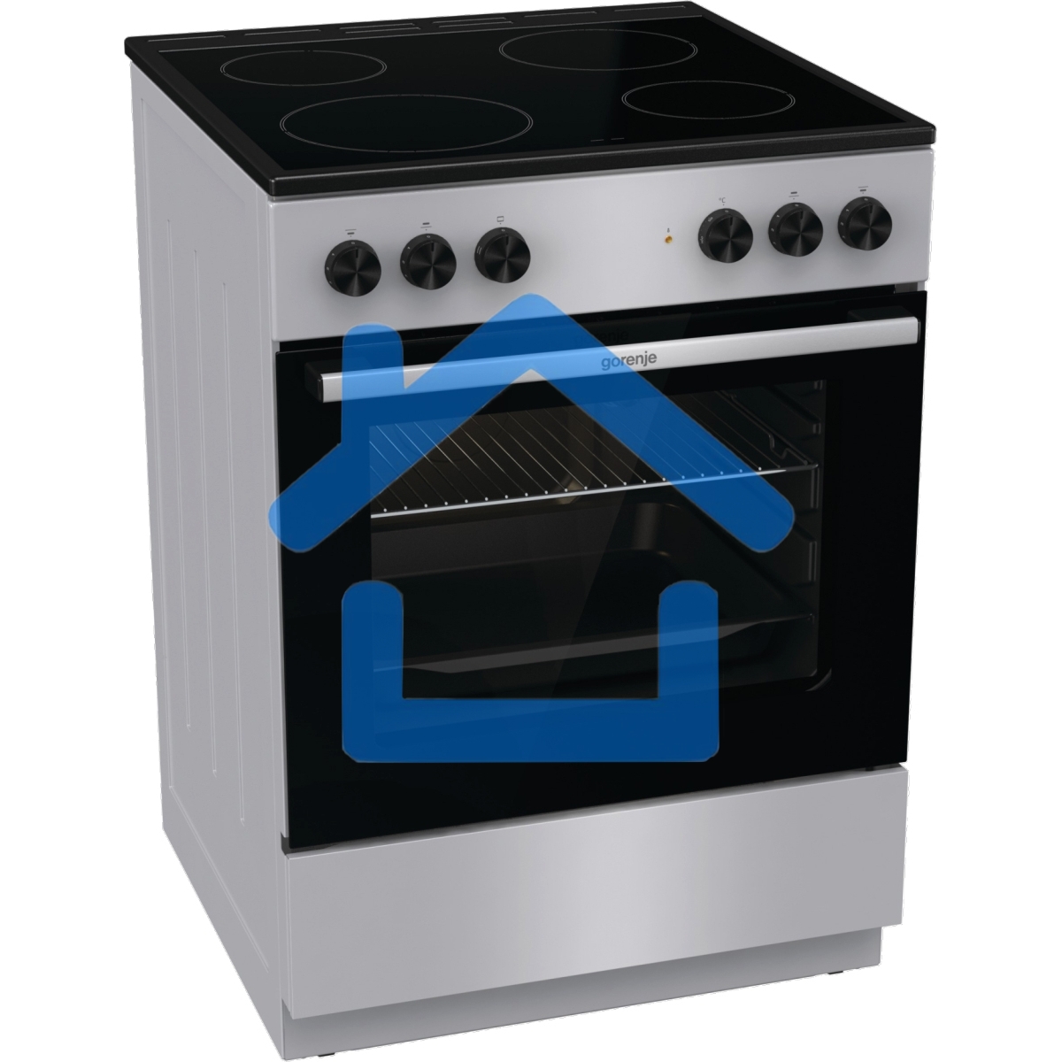 Плита электрическая Gorenje GEC6A11SG серый, конфорок 4 электрических, духовка 65 л, 60 см x 85 см x 60 см