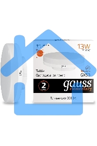 Лампа светодиодная LED Gauss Elementary 13Вт 3000K GX53 890lm