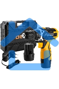 Дрель-шуруповерт Deko DKCD12FU-Li, Аккумуляторная, 20В, 2 АКБ, Кейс