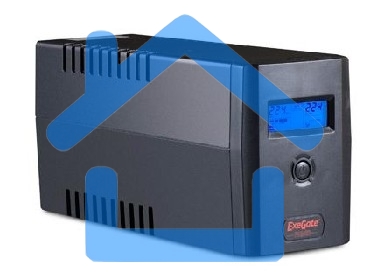 Источник бесперебойного питания ExeGate Power Smart ULB-800 LCD 800VA, черный, 2 евророзетки, USB
