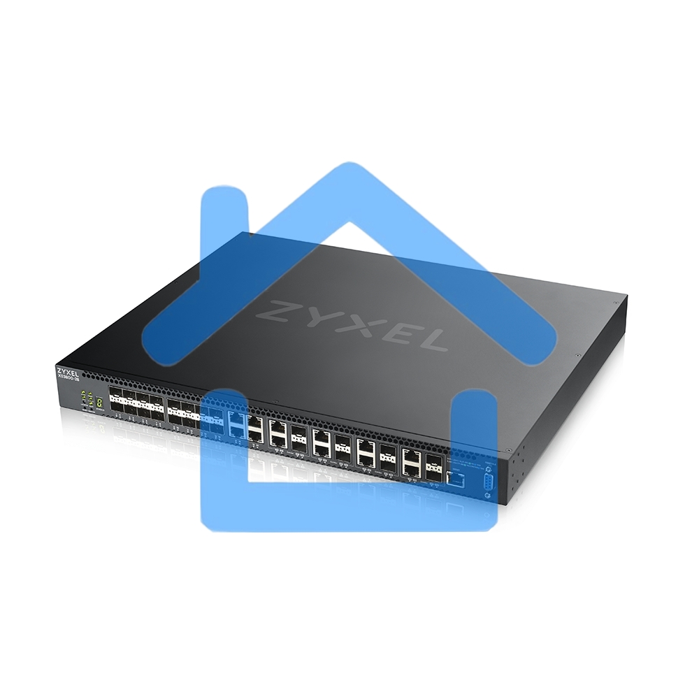 Коммутатор Zyxel XS3800-28 L2+ switch, 4xRJ-45: 1 / 2.5 / 5 / 10G, 8xCombo (SFP: 1 / 10G, RJ-45: 1 / 2.5 / 5 / 10G), 16xSFP +