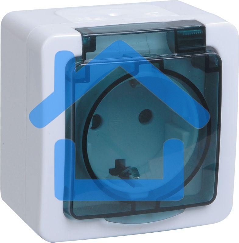 Розетка Iek ERMP12-K03-16-54-EC РСб20-3-ГПБд роз 1м с з/к о/у IP54 (цвет крышки:дымчатый) ГЕРМЕС PLUS