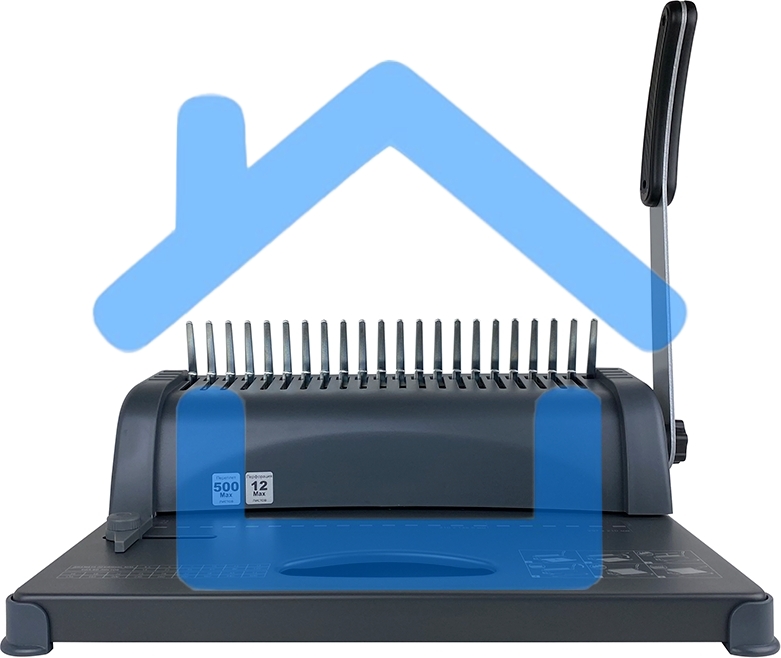 Переплетчик ГЕЛЕОС БП-12 на пластиковую пружину, А4, ручная перфорация 12 листов, переплет макс до 500 л., глубина перфорации 3,5-5,5 мм