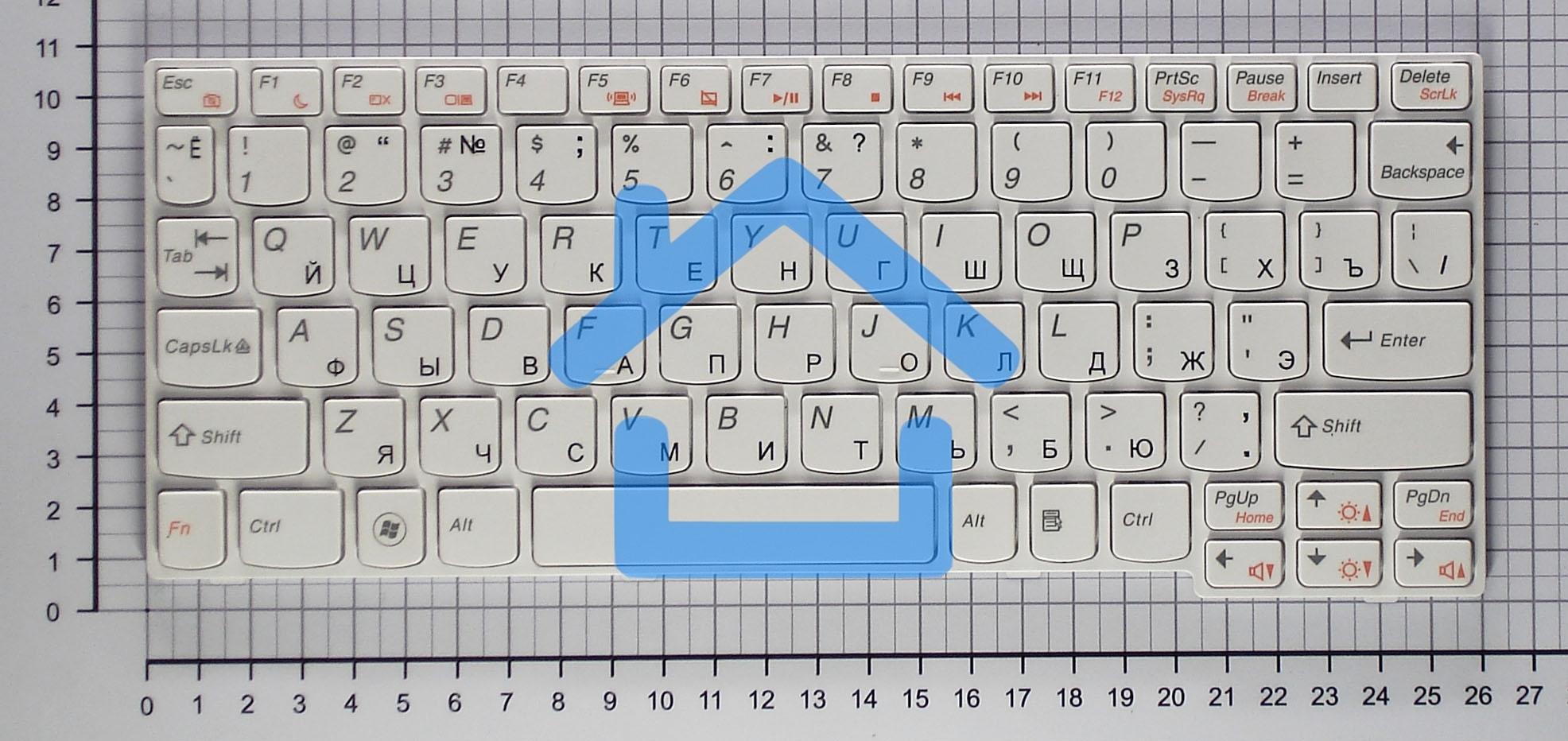Клавиатура для ноутбука Lenovo IdeaPad S10-3 S10-3s S100 S110 белая