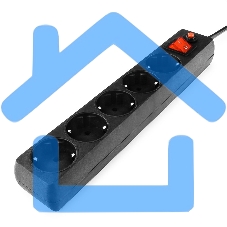 Сетевой фильтр Гарнизон ECL-5-B-1.4, 5р, 10А, 1.4м, ур.защиты 4, черный, пакет