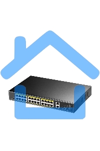 Коммутатор Cudy GS1026PS2, (L2) 26x1Gbит/с 2xКомбо(1000BASE-T/SFP), 2SFP, 24PoE, 300W, неуправляемый