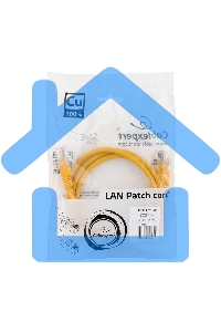 Патч-корд медный UTP Cablexpert PP10-1M/Y кат.5e, 1м, литой, многожильный (желтый)