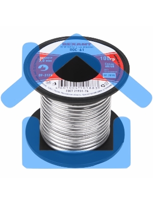 Припой катушка Rexant 09-3123 ПОС-61 без канифоли (O2,0мм, 100гр)