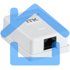 Настенная информационная розетка RJ45 8P8C, кат.5Е, UTP, 1-порт, белая 