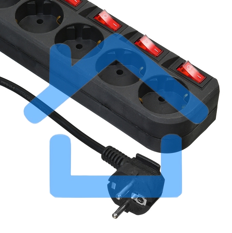 Сетевой фильтр Buro 500SH-5-SW-B 5м (5 розеток) черный (коробка)