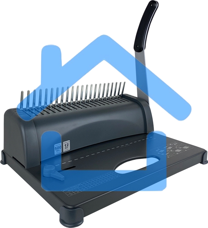 Переплетчик ГЕЛЕОС БП-12 на пластиковую пружину, А4, ручная перфорация 12 листов, переплет макс до 500 л., глубина перфорации 3,5-5,5 мм