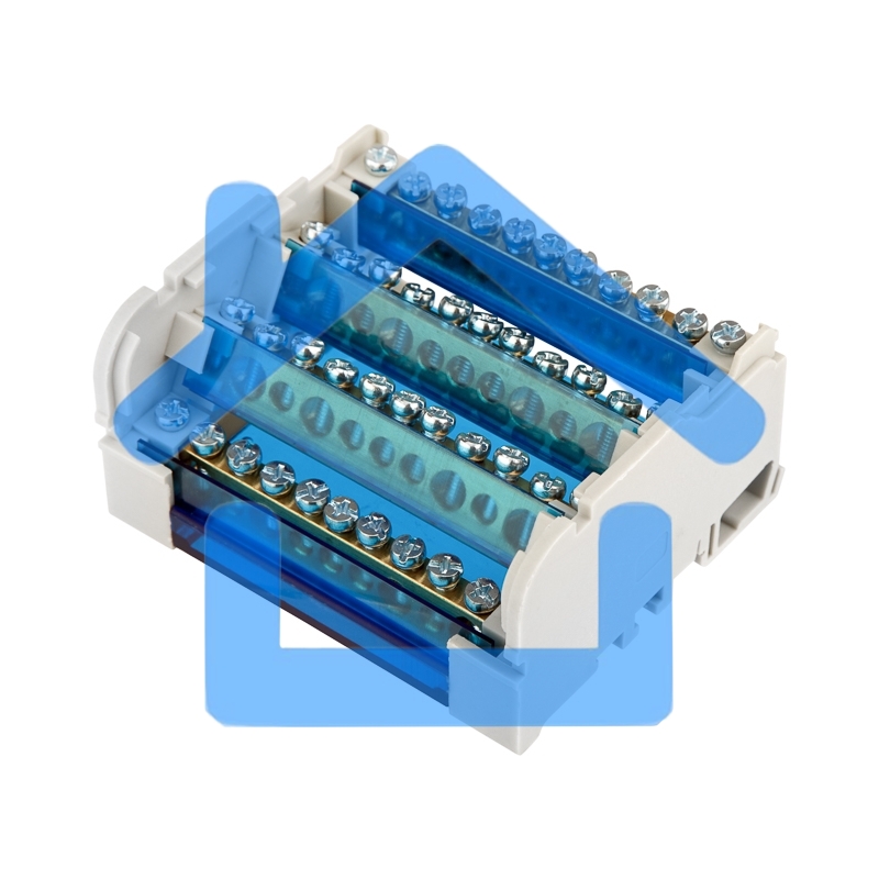 Шина на DIN-рейку в корпусе (кросс-модуль) 4х11 Rexant